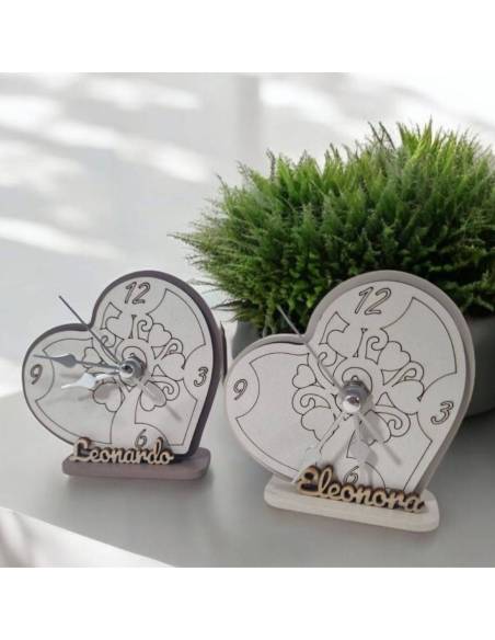Bomboniere utili Comunione orologio albero della vita personalizzatologio cuore personalizzato con nome