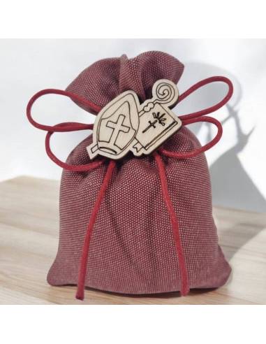 Sacchetti Cresima stock simbolo sacro Mitria in legno