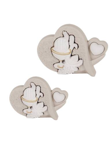 Bomboniere Comunione cuore in polvere di marmo