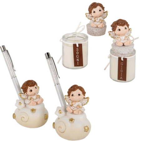 Bomboniere utili angeli portapenne e candele