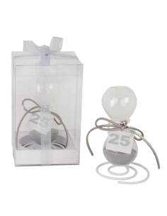 Bomboniere 25 anniversario matrimonio clessidra con supporto