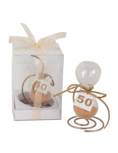 Bomboniere 50 anniversario matrimonio clessidra con supporto