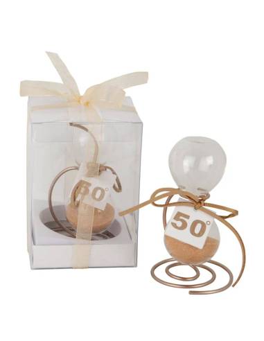 Bomboniere 50 anniversario matrimonio clessidra con supporto
