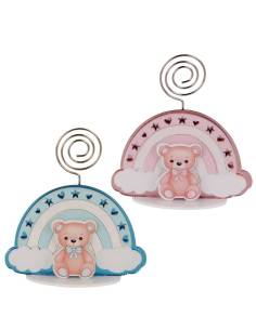 Bomboniere Battesimo orsetto arcobaleno clip collezione baleno