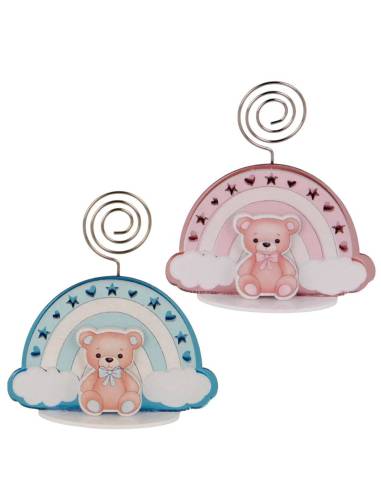 Bomboniere Battesimo orsetto arcobaleno clip collezione baleno