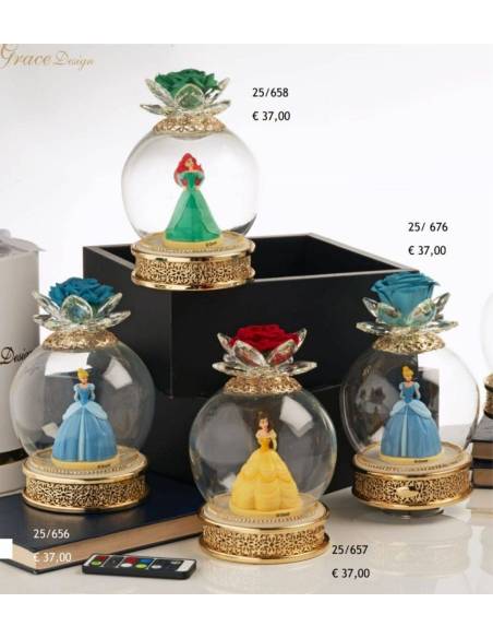 Bomboniere principesse Grace Design campana con rosa e carillon