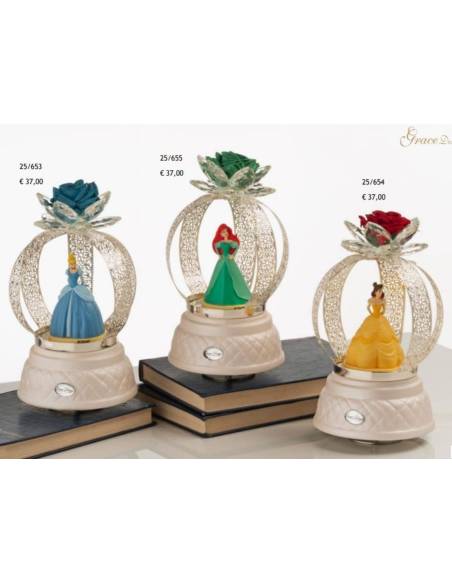 Disney bomboniere complementi d'arredo cupola in metallo dorato o argentato