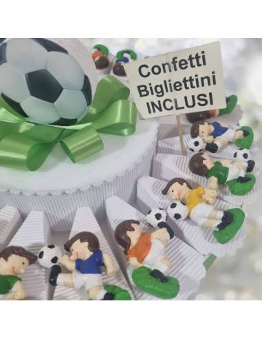 Torta bomboniera calciatori calamite maglie colorate