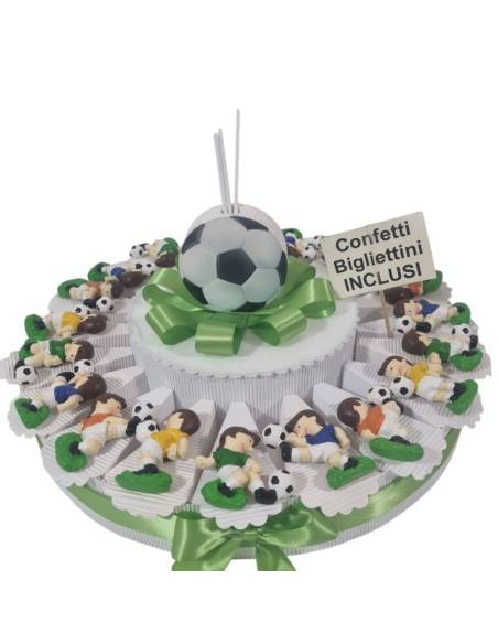 Torta bomboniera calciatori calamite maglie colorate
