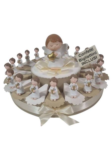 Torta di bomboniere Comunione maschio angelo