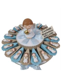 Bomboniere per Prima Comunione maschietto torta portaconfetti