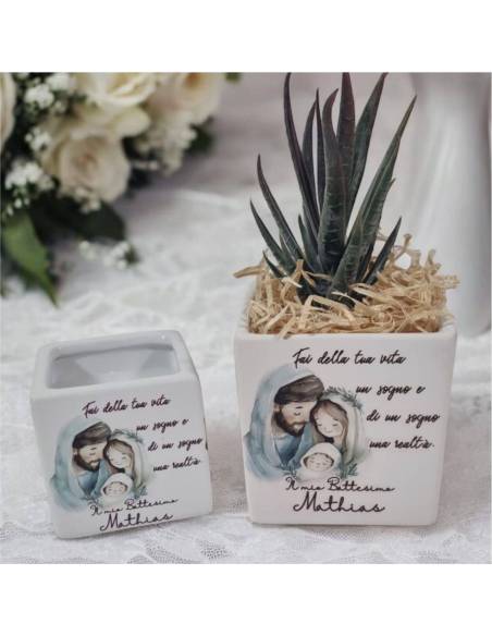 Bomboniere Battesimo personalizzate Sacra Famiglia linea Easy