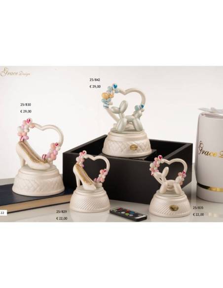 Lampade led bomboniere cuore particolari Grace Design