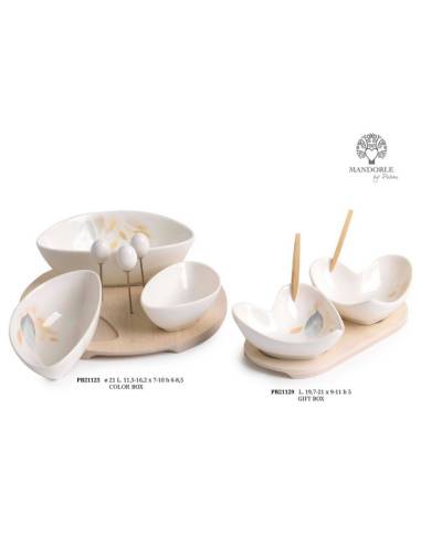 Bomboniere utili per la tavola in porcellana bianca antipastiera firmate Mandorle