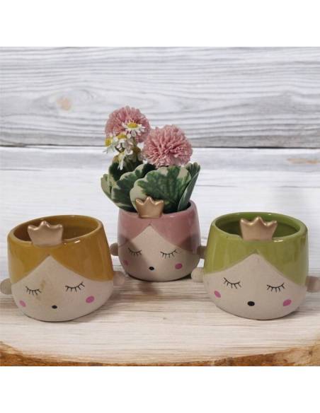 Bomboniere principessa vasetto bimba con corona dorata AD emozioni