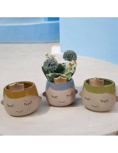 Bomboniere principe vasetto bimbo con corona dorata AD emozioni