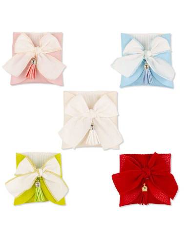 Sacchetti portaconfetti ecopelle quadrati