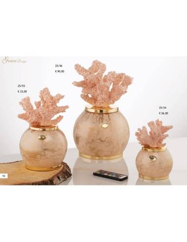 Bomboniere tema mare lampada led con corallo Grace Design