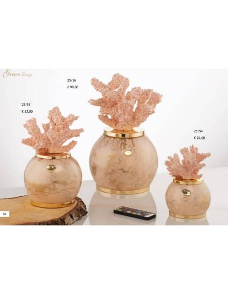 Bomboniere tema mare lampada led con corallo Grace Design