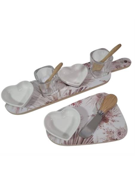 ntipastiera 2 ciotole e due bicchieri per salse con cucchiaini