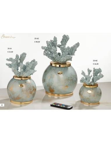 Bomboniere mare lampade led con corallo Grace Design