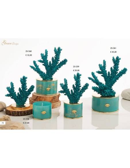 Bomboniere tema marino candela profumata corallo Grace Design