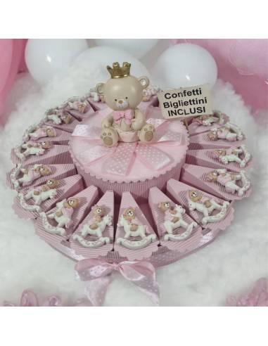 Torta bomboniere orsetti bimba cavalluccio calamite