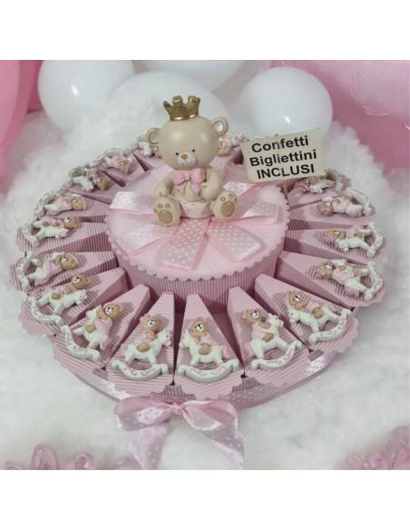 Torta bomboniere orsetti bimba cavalluccio calamite