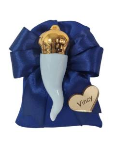 Bomboniere 18 anni ragazzo corno azzurro personalizzato