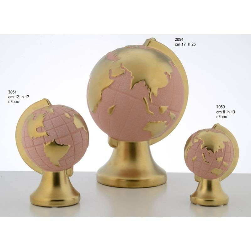 Bomboniere ceramica mappamondo rosa Encantada