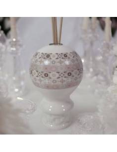 Profumatore bomboniere mongolfiera maiolica tonalità rosa