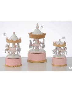 Carillon bomboniera giostra con cavallucci Encantada