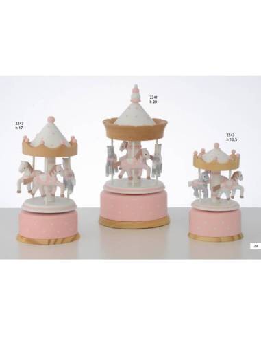 Carillon bomboniera giostra con cavallucci Encantada