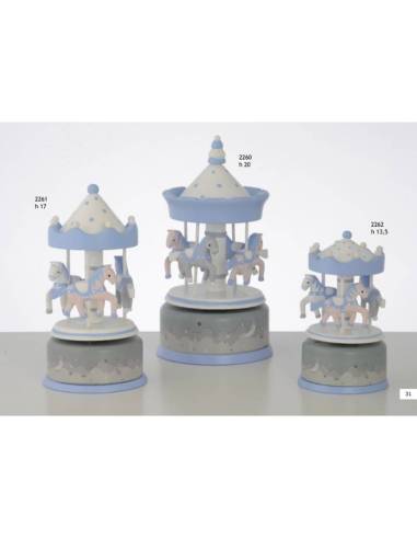 Bomboniere carosello giostrina in legno con cavalli Encantada