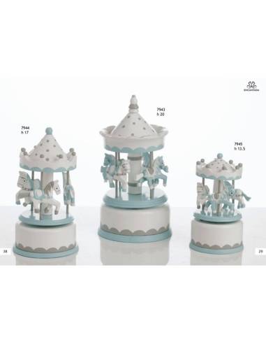 Carillon bomboniere giostre con cavalli in legno Encantada