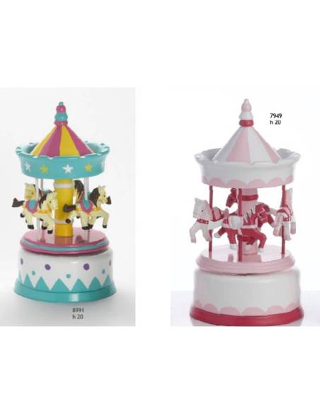 Bomboniera carillon giostra carosello con cavallucci Encantada