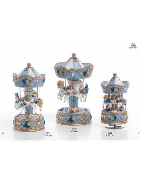 Bomboniere cavalli carillon carosello in resina Encantada