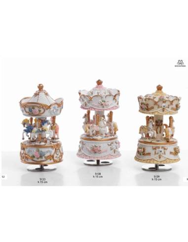 Bomboniere artigianali carosello carillon con cavalli Encantada