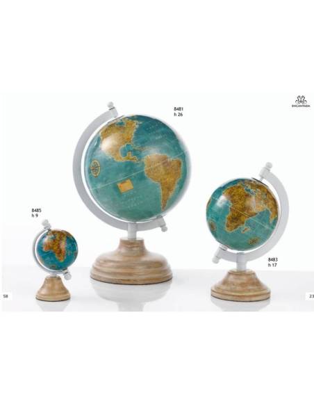Bomboniera mappamondo globo viaggio base in legno Encantada