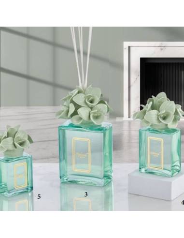 Profumatori ambiente bomboniere fiori orchidee in ceramica Melaverde