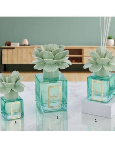 Diffusori per ambienti fiori peonia in ceramica verde salvia Melaverde