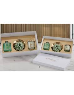 Confezioni regalo candela profumata e diffusore fiore in ceramica Melaverde