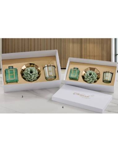 Confezioni regalo candela profumata e diffusore fiore in ceramica Melaverde