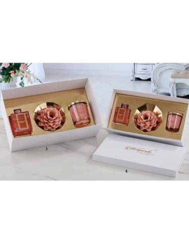 Confezioni regalo candela profumata e diffusore decoro in ceramica Melaverde