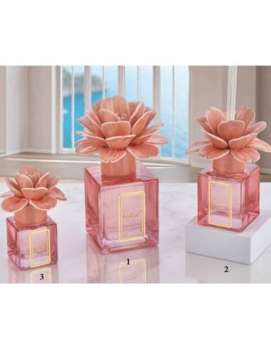 Profumatori ambiente in vetro bomboniere in ceramica fiore Peonia Melaverde