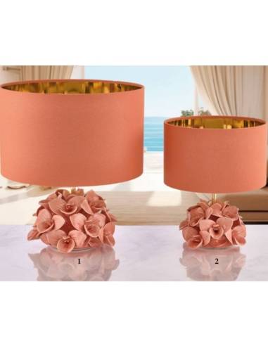 Lampada led lume bomboniere fiori orchidee in ceramica Melaverde