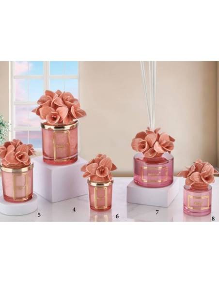 Bomboniere raffinate ed eleganti candele e diffusori fiori in ceramica Melaverde