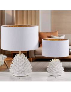 Lampade luce led decoro bomboniere in ceramica bianca Melaverde