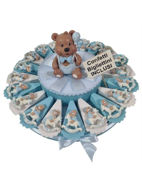 Bomboniere orsetto cavalluccio calamite torta bomboniera Battesimo