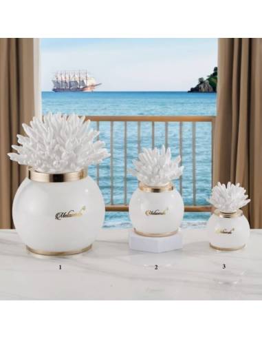 Lampade led sfere bomboniere mare attinia in ceramica Melaverde